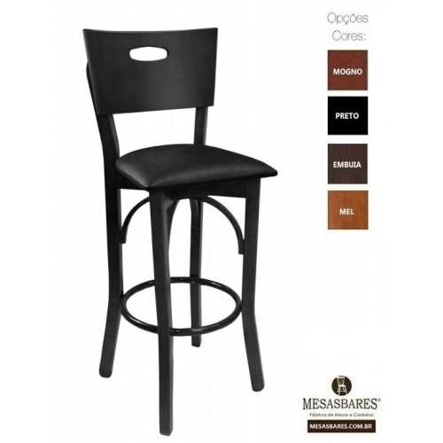 Conjunto de Bistrô Mesa Alta de Madeira Com 2 Banquetas Embuia - Cod: 85672